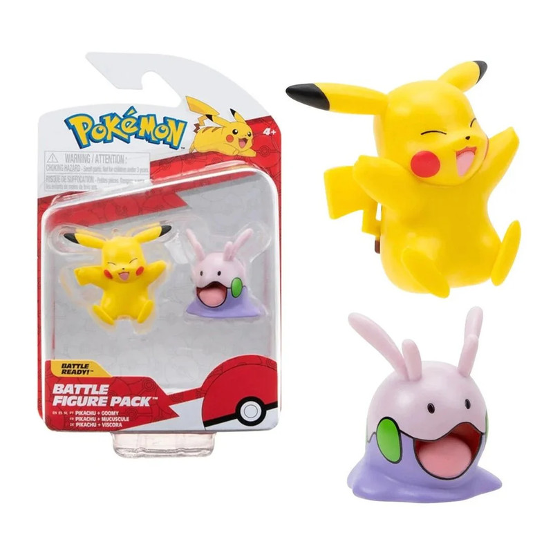 Pokemon Battle Feature Figure - Goomy & Pikachu - لعبة